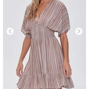 Forever 21 Plunging Striped Mini Dress